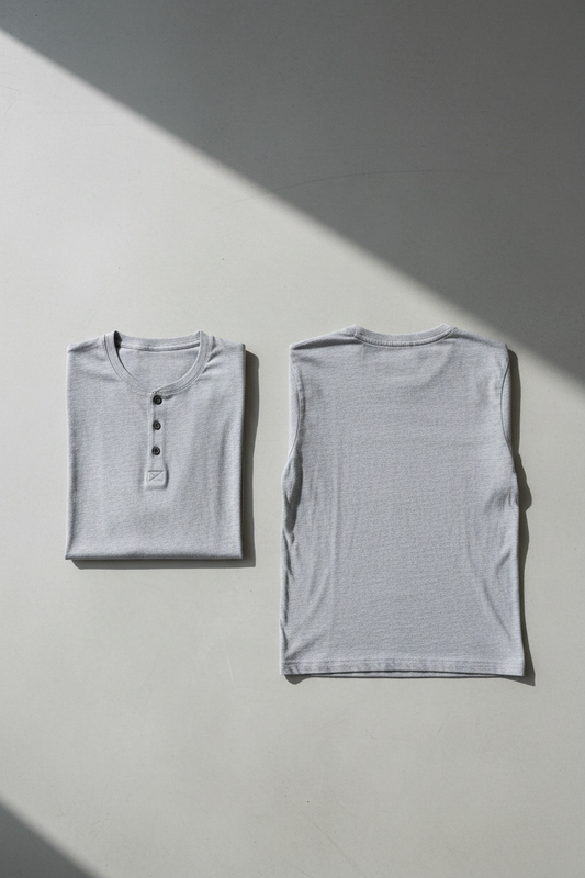 Camiseta Henley - Flat Lay