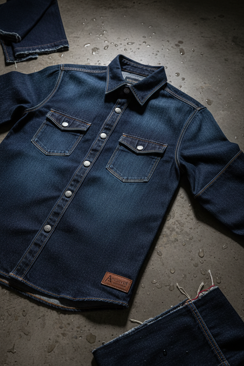 Camisa Denim - Flat Lay