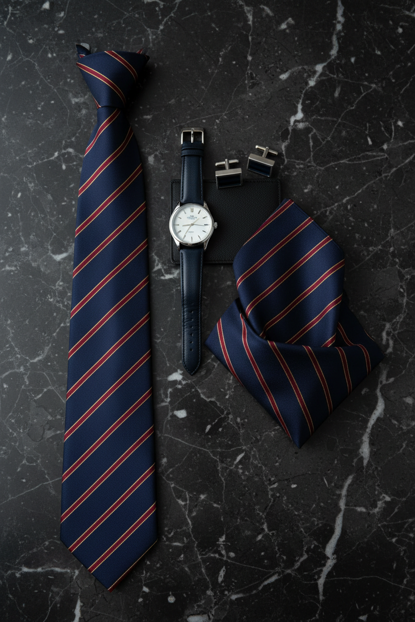 Gravata Seda - Flat Lay